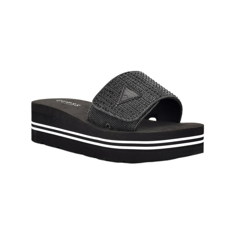 Guess Womens Abet Rhinestone Slip On Slide Sandals Walmart
