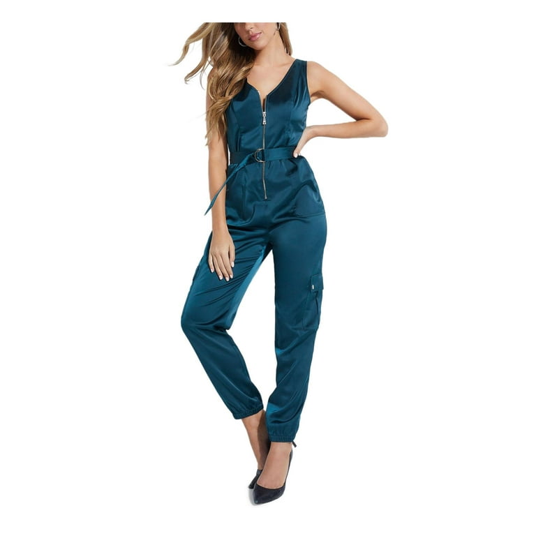 Guess Womens Apolonia Satin Jogger Jumpsuit 