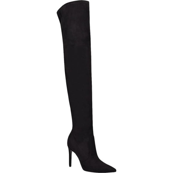 Guess Womens Bonis2 Faux-Suede Over-The-Knee Boots Black 6.5 Medium (B,M)
