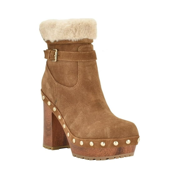 Guess Womens Damina Suede Faux Fur Lined Booties