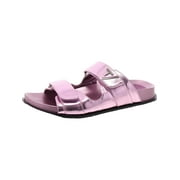 Guess Womens Fabula Faux leather Flat Slide Sandals
