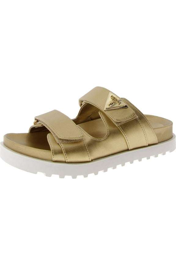 Womens Fabula Faux leather Flat Slide Sandals