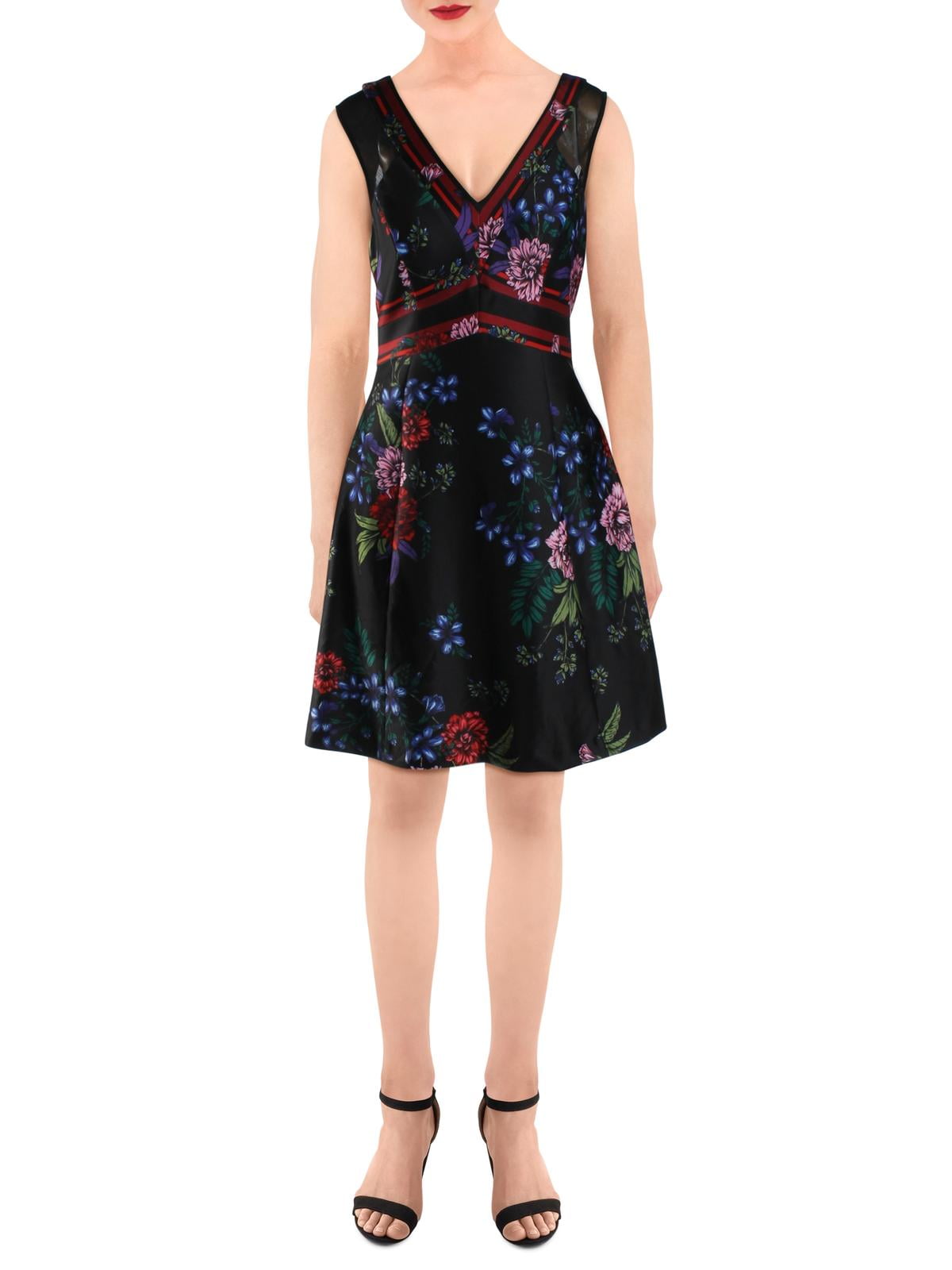 Guess Women's Floral a Line Dress Black Size 8 - Walmart.com