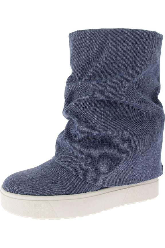 Womens Guinna Pull On Round Toe Mid-Calf Boots