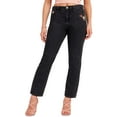 thumbnail image 1 of Guess Womens High Rise Dark Wash Straight Leg Jeans, 1 of 2