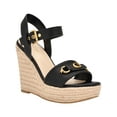 thumbnail image 1 of Guess Womens Hisley Faux Leather Ankle Strap Wedge Sandals, 1 of 3