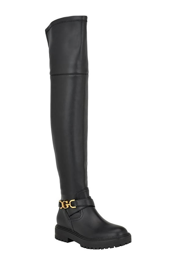 Womens Jellio Faux Leather Block Heel Knee-High Boots