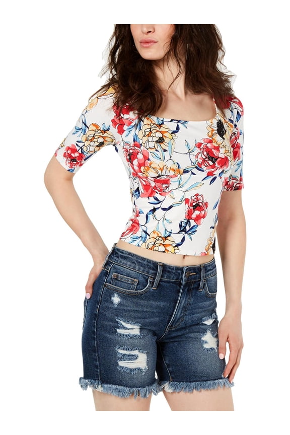 Womens Jhene Floral Elbow Sleeve Blouse