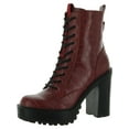 thumbnail image 1 of Guess Womens Kaniela Faux Leather Block Heel Ankle Boots, 1 of 3