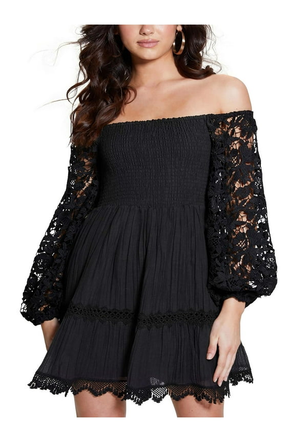 Womens Katerina Lace Smocked Mini Dress