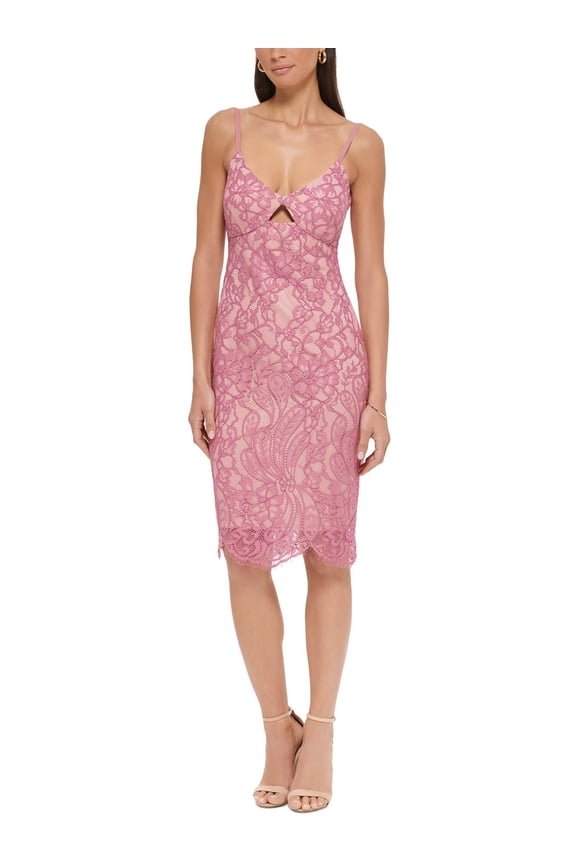 Womens Lace Mini Sheath Dress