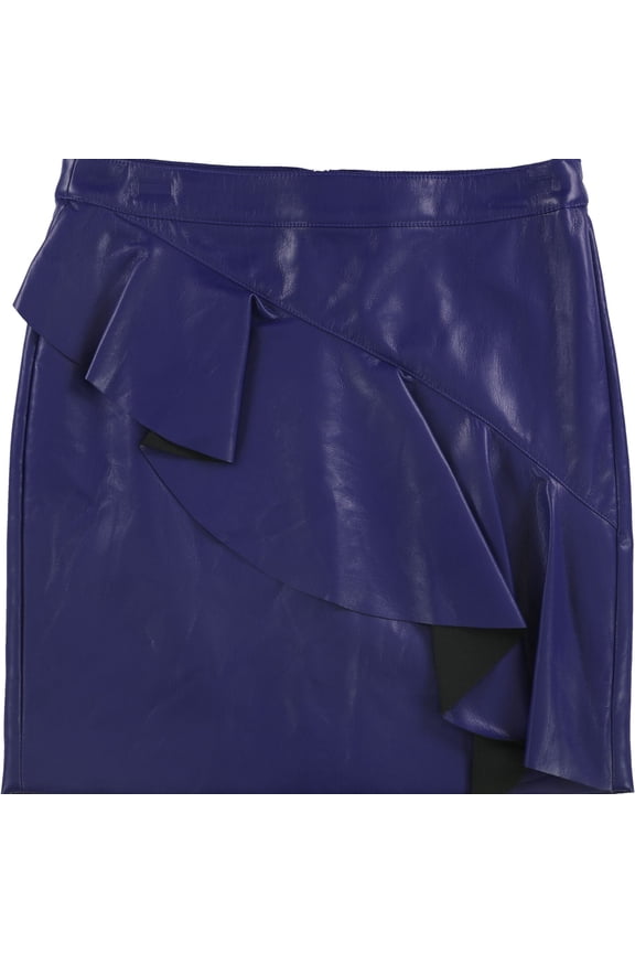 Womens Lexie Flounce Mini Skirt, Blue, 2