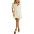 thumbnail image 1 of Guess Womens Maribel Ruffled Eyelet Mini Dress, 1 of 2