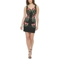 thumbnail image 1 of Guess Womens Mesh Embroidered Sheath Dress, 1 of 2