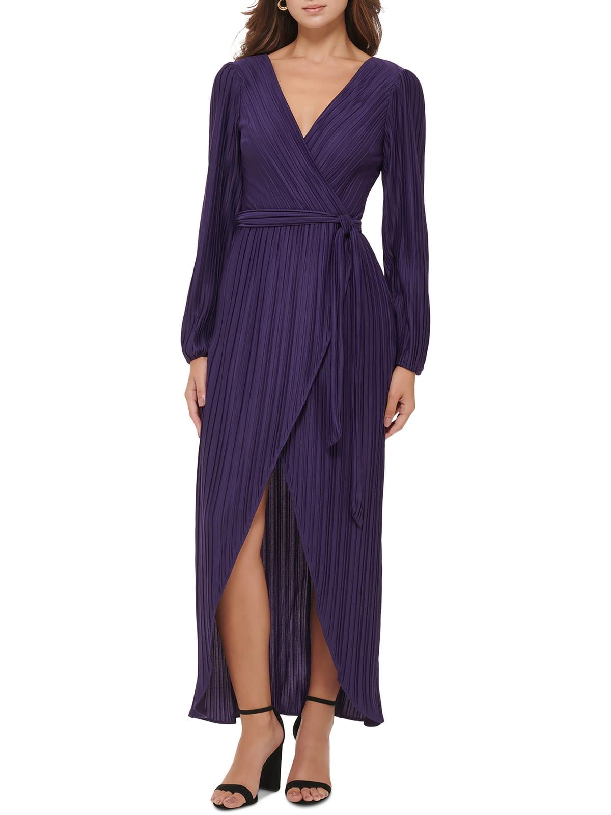 Guess Womens Pleated Surplice Neckline Evening Dress - Walmart.com
