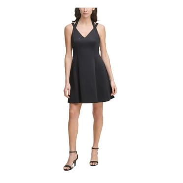 Guess Womens Scuba Embossed Fit & Flare Dress