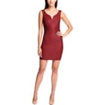 thumbnail image 1 of Guess Womens Sweetheart V-Back Sheath Dress Red 2, 1 of 3