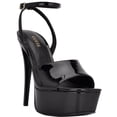 thumbnail image 1 of Guess Womens Taby  Patent Square Toe Platform Sandals, 1 of 1