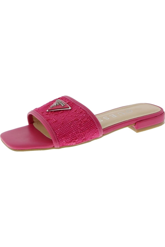 Womens Tamsey Faux Leather Slip On Slide Sandals