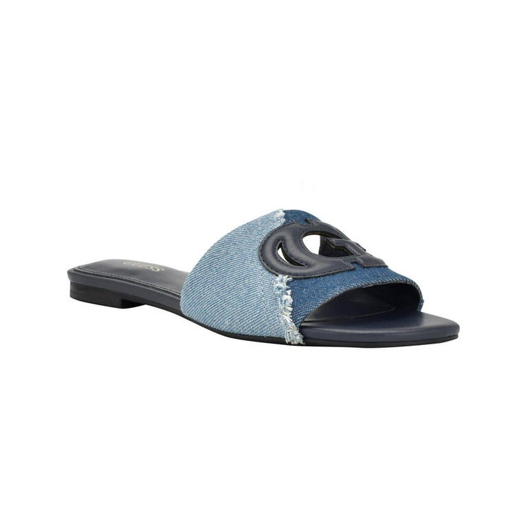 Guess Womens Tasia Cut Out Slip On Slide Sandals Walmart