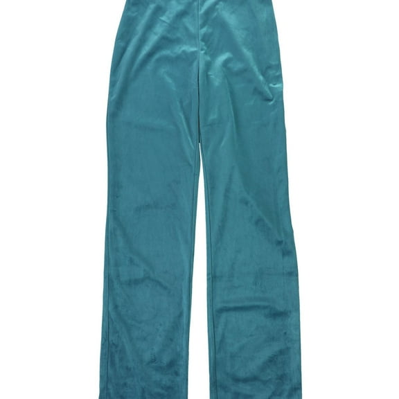 GUESS Womens Lilli Velvet Satin Trim Dress Pants, Blue, 6