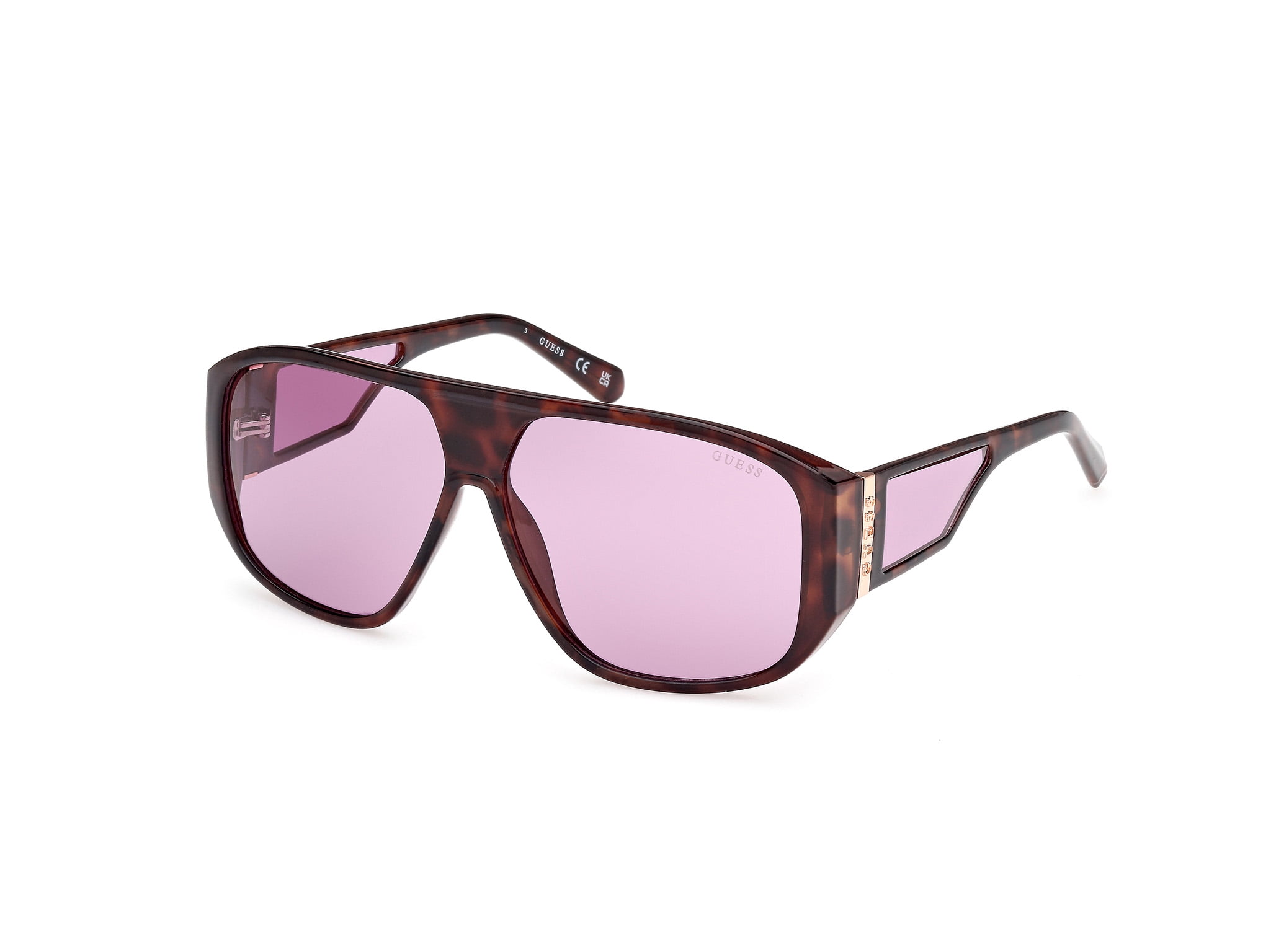 NWT Guess GU00135-52Y Dark Havana Oversized 61mm Sunglasses Guess GU00135 52Y Zonnebril - Havana en Paars - Amevista main image 3