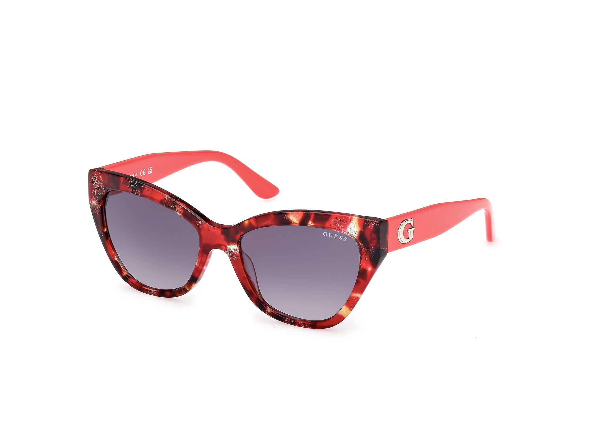 GUESS Women\'s Red Case Sunglasses with Gradient Lenses Nwot Full inclusion Guess Cat Eye Sunglasses Red Gloss And Gold Frame Brown  main image 4