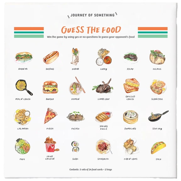 Journey of Something: Guess The Food - Quirky Guessing Party Game, Ask Yes & No Questions, Artist Designed, Illustrated Food Cards, Age 14+, 2 Players