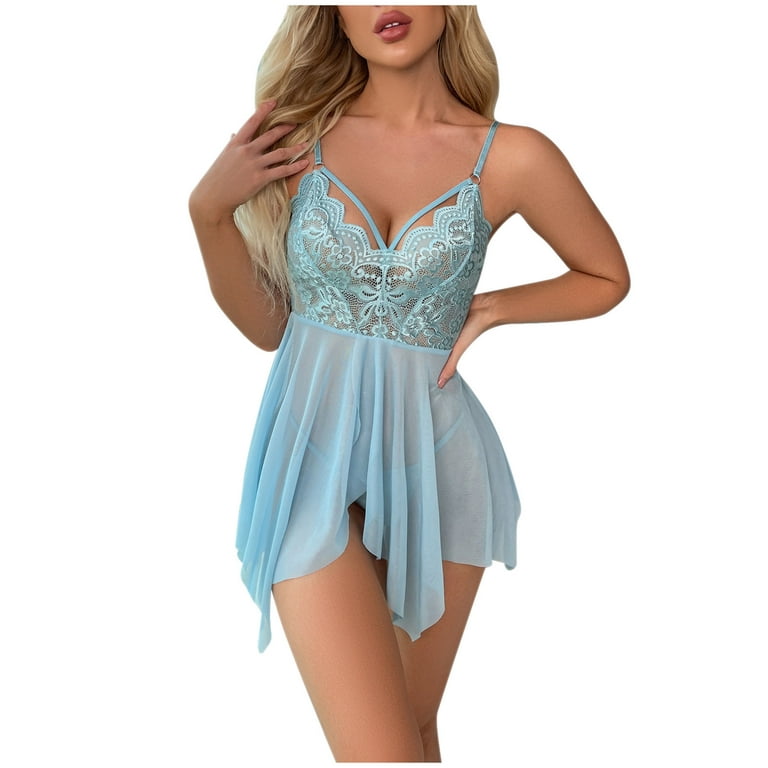 Plus Size Lingerie for Women Sleepwear Set Lace Babydoll Chemise M-4XL Best  Gift