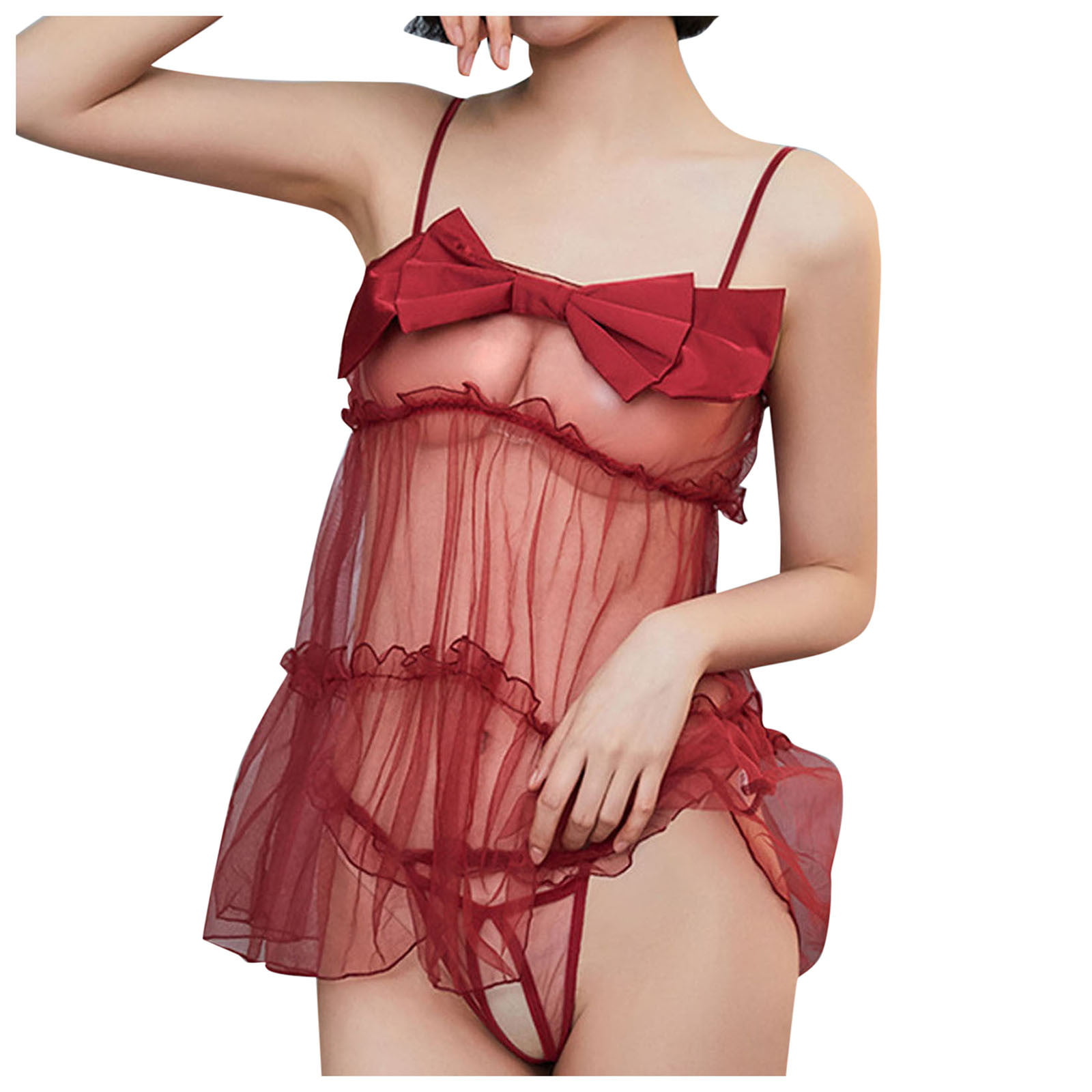 Women sexy lingerie extra size fun underwear bud sexy pajamas allure  transparent gauze fun nightdress