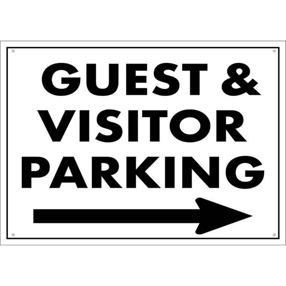 Guest And Visitor Parking Right Arrow Sign For Business 8"X12" Rust Free Aluminum Uv Printed,4 Pre-Drilled Holes.Durable/Weatherproof