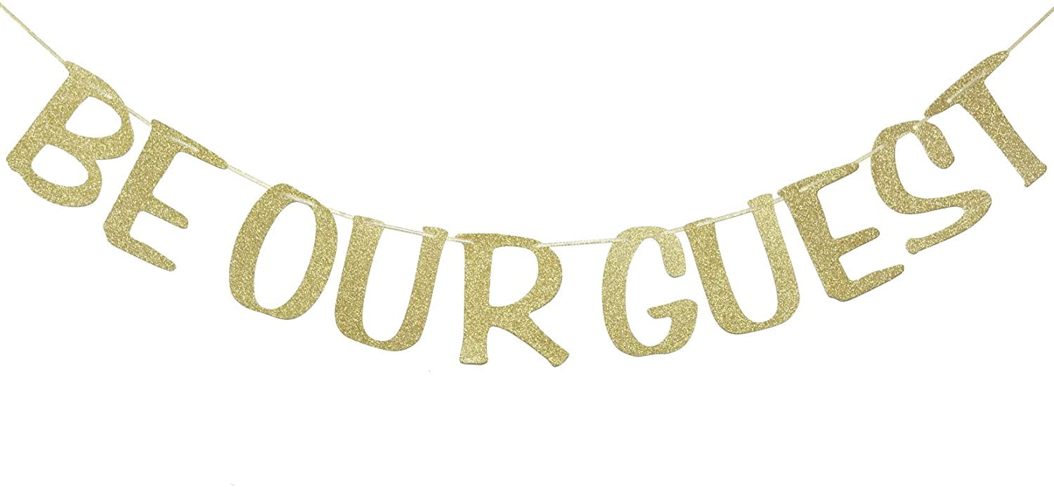 Our Guest Banner Gold Glitter for Welcome Beauty & the Beast Reception ...