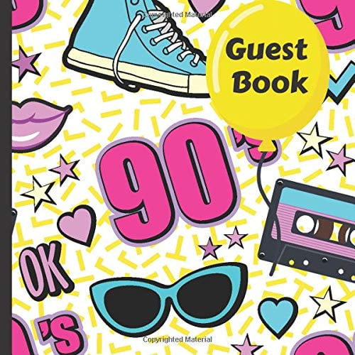 Pre-Owned Guest Book: 1990s Theme Party Guest Book Includes Gift Tracker and Picture Memory Section (1990s Party Guest Books) Paperback