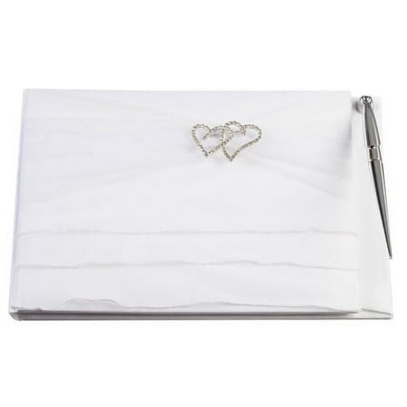 Guest Book Dbl Hrt Rhine Organ Wht