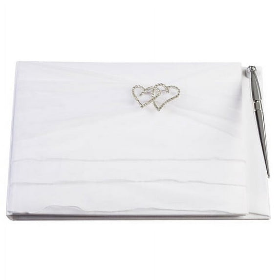 Guest Book Dbl Hrt Rhine Organ Wht