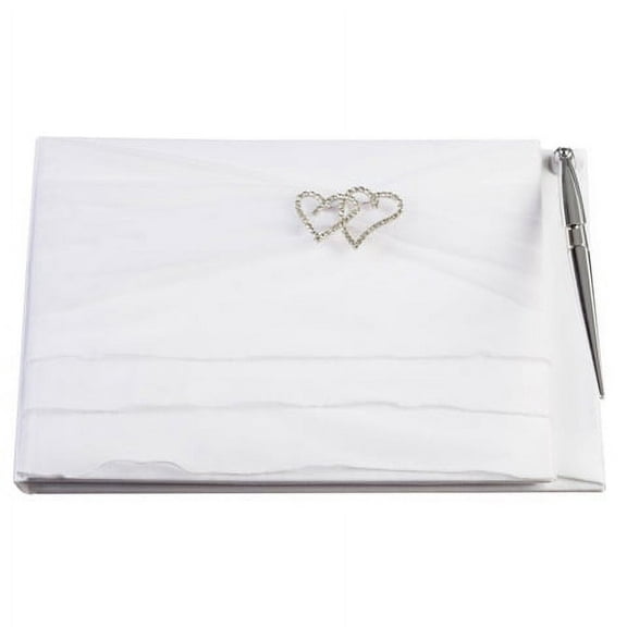 Guest Book Dbl Hrt Rhine Organ Wht