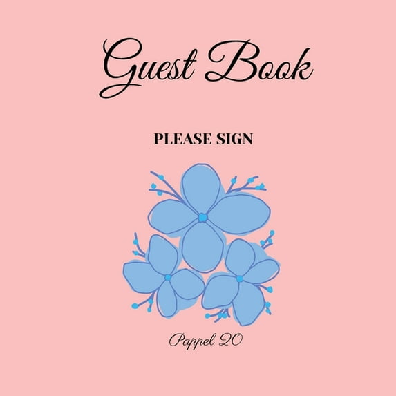 Guest Book- Flowers in a book themed - For any occasion- 66 color pages -8.5x8.5 Inch