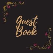 Guest Book - Gold Frame #20 For any occasion Light Green Color Pages 8.5 x 8.5 Inches 84 pages Paperback