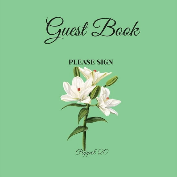 Guest Book- Green and Yellow Themed - For any occasion - 66 color pages -8.5x8.5 Inch (Paperback)