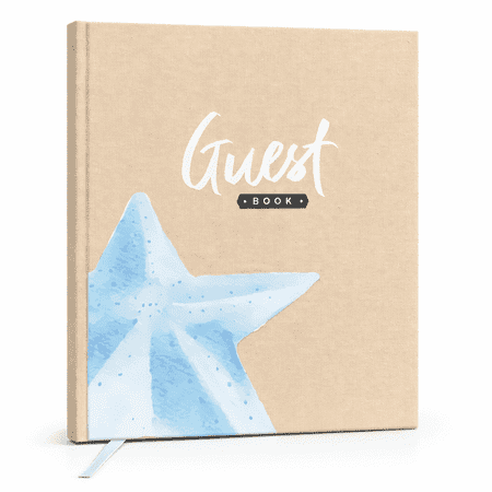 Guest Book for Vacation Home, Hardcover Linen Beige Guestbook, Welcome Book for Short Term Rentals