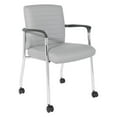 thumbnail image 1 of Guest Chair in Gray Faux Leather with Chrome Frame, 1 of 5