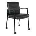 thumbnail image 1 of Guest Chair with Black Faux Leather and Black Frame, 1 of 5