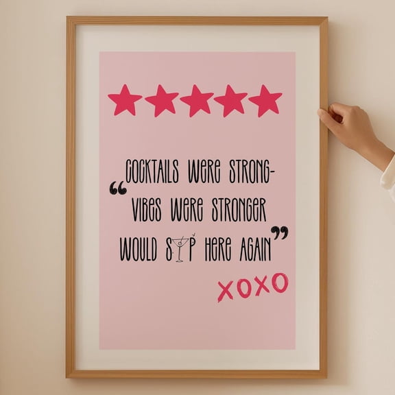 Guest Check Cocktail Poster- Cocktail alcohol Print for room decor Cheers Martini Wall Art Martini Glasses as Kitchen room Art