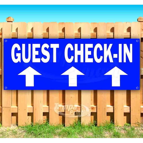 Guest Check-In 13 oz Vinyl Banner With Metal Grommets
