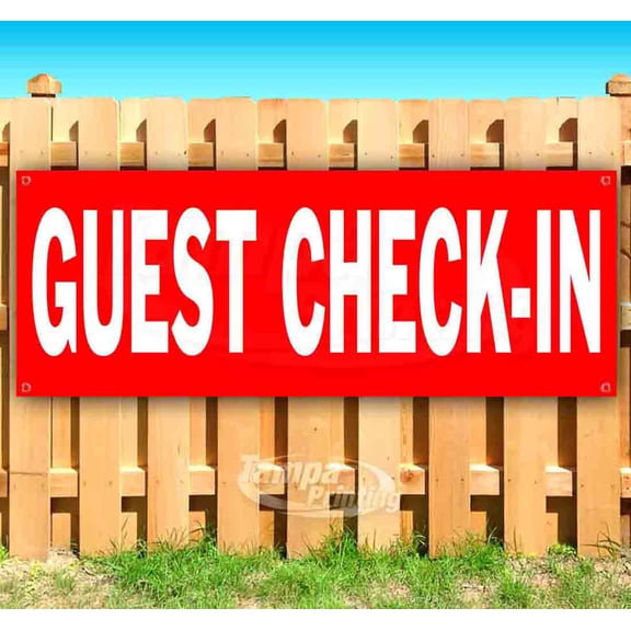 Guest Check-In 13 oz Vinyl Banner With Metal Grommets
