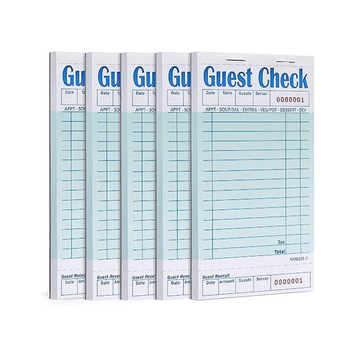Guest Checks Book 5Pack,Server Note Pads,Waitress Accessory Wiring Pads,Restaurant Supplies