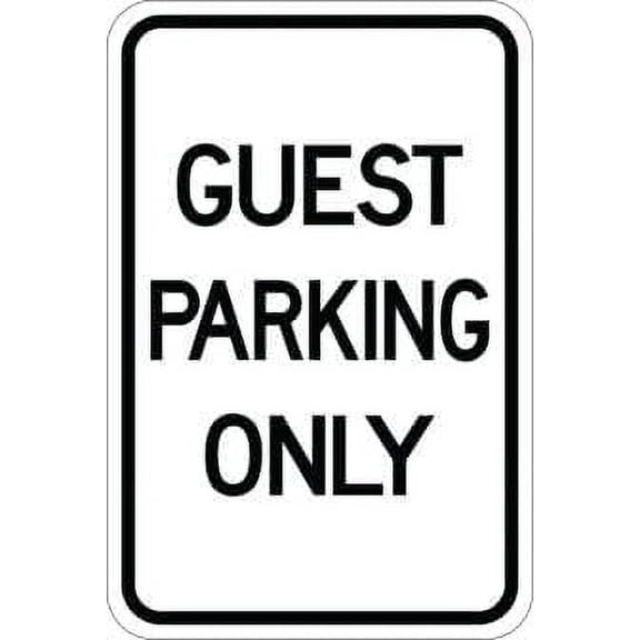 Guest Parking Only Parking Signs Metal Sign Tin Sign 12x16 Inch - Caution Safety Warning Security Signs Indoor & Outdoor Signs for Home, Office, Work