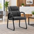 Sentado Reception Seating Guest Reception Chair, PU leather, padded arms, sled base, for ...