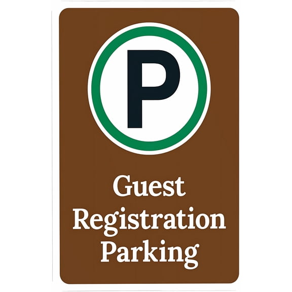 Guest Registration Parking Sign 8"x12" - Rules Security Metal for Hotel Motel Home Business Outdoor Indoor Road Yard Garage
