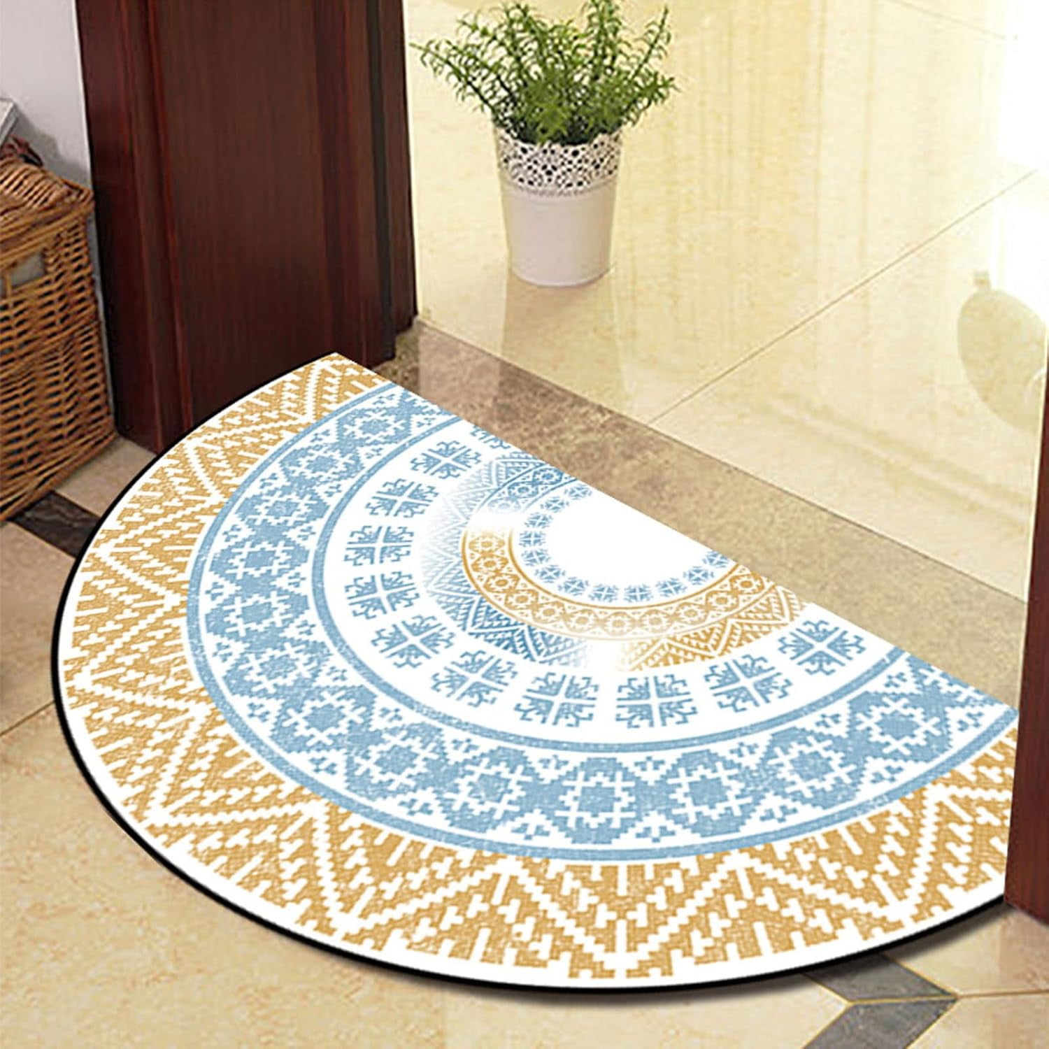 Mat Rug Circle Guest Ruyunlai Half Circle Rug Front Personalised Doormats Entrance ...
